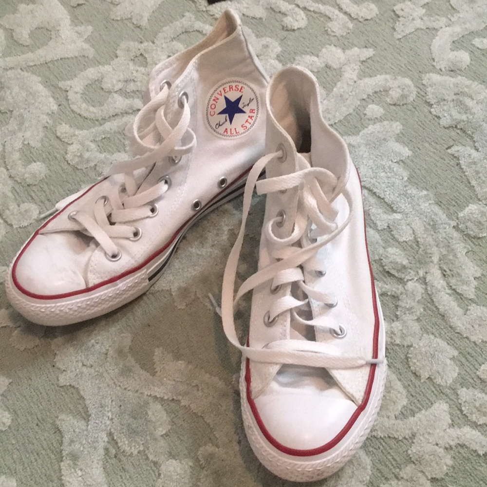 Classic white high top Chuck Taylors